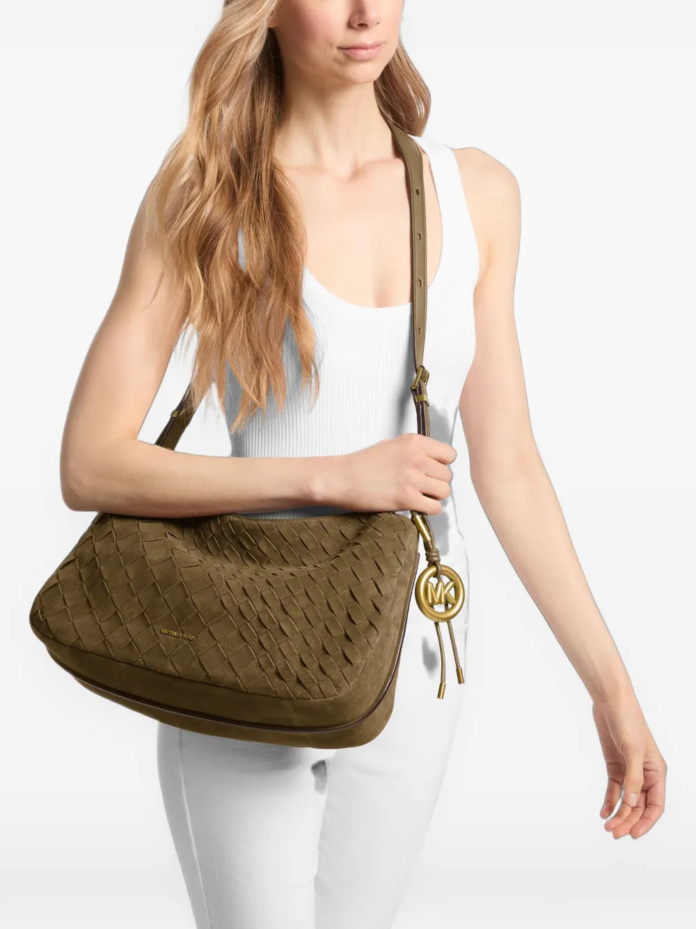 Michael Kors Geweven schoudertas Groen