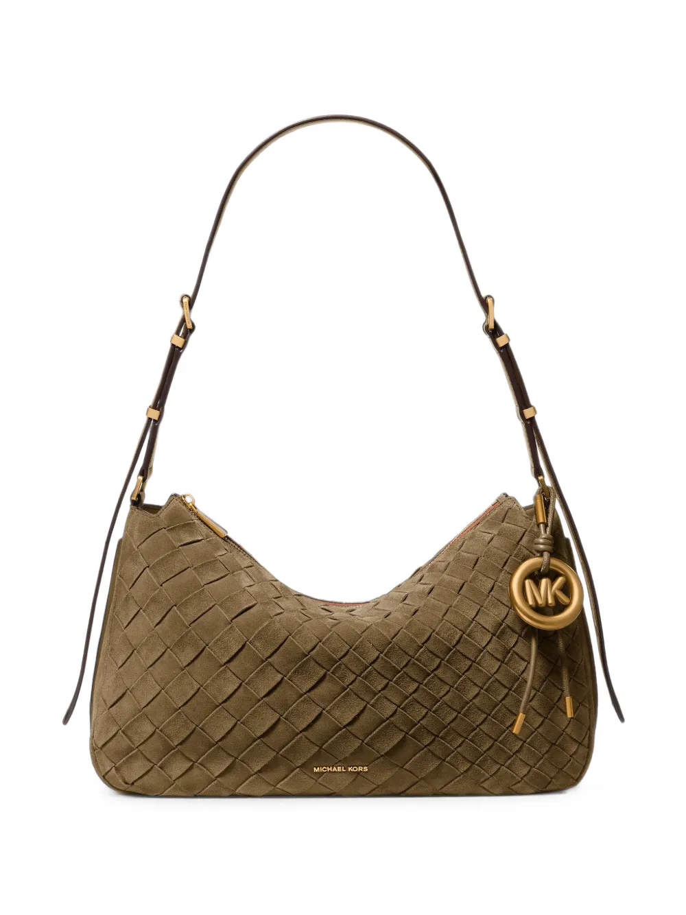 Michael Kors woven-leather shoulder bag - Verde