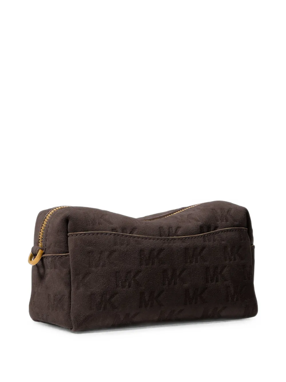 Michael Kors Bryant kleine suède verstelbare crossbodytas met logo-reliëf Bruin
