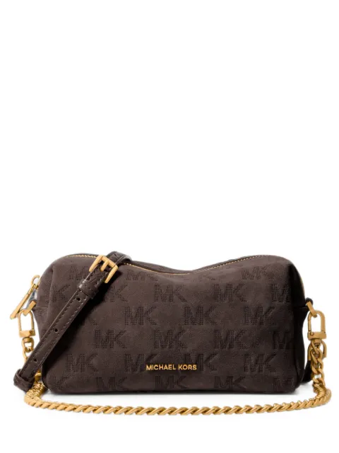 Michael Kors Bryant small logo-embossed suede convertible crossbody bag