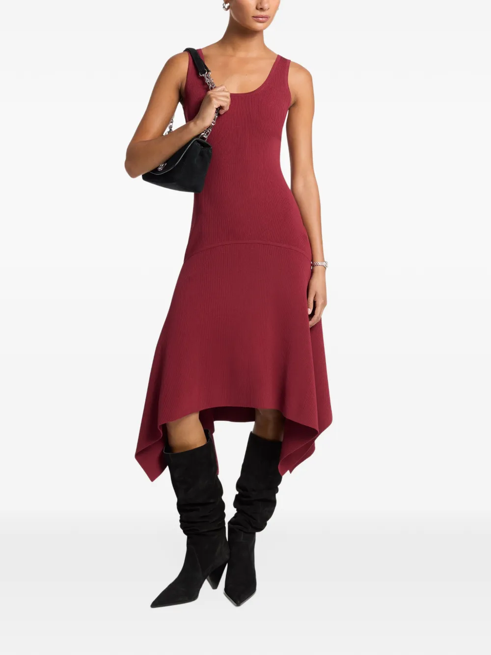 Michael Kors stretch knit sleeveless handkerchief dress - Rosso