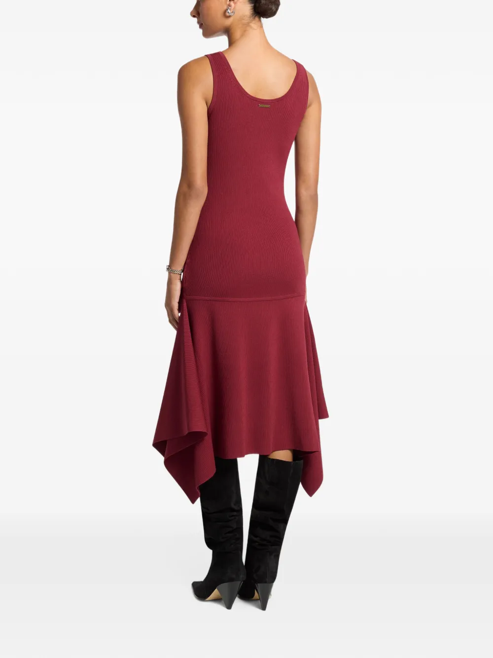 Michael Kors stretch knit sleeveless handkerchief dress Rood