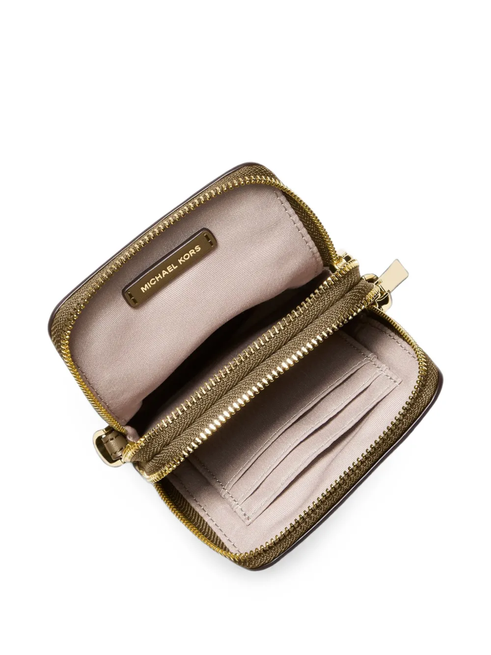 Michael Kors Kleine Jet Set smartphone crossbodytas van bewerkt leer Bruin