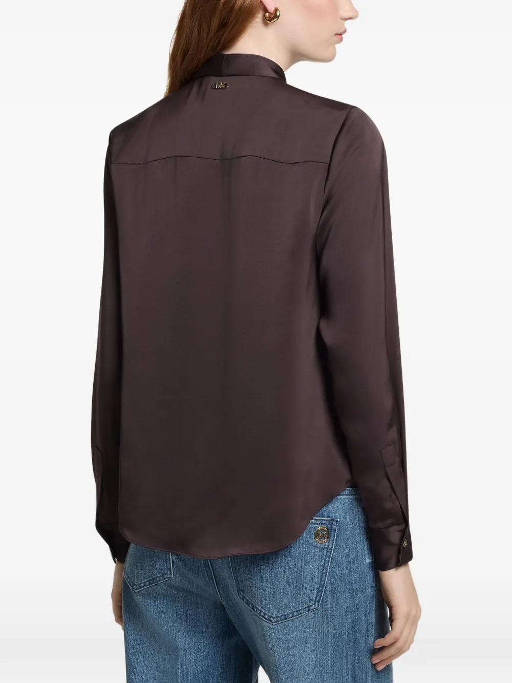 Michael Kors satin tie-neck blouse Bruin