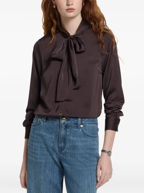 Michael Kors blusa satinada con moño en el cuello