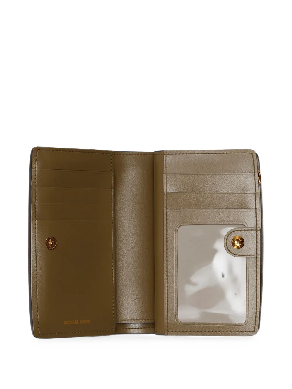 Michael Kors Leren portemonnee met logo-reliëf Bruin