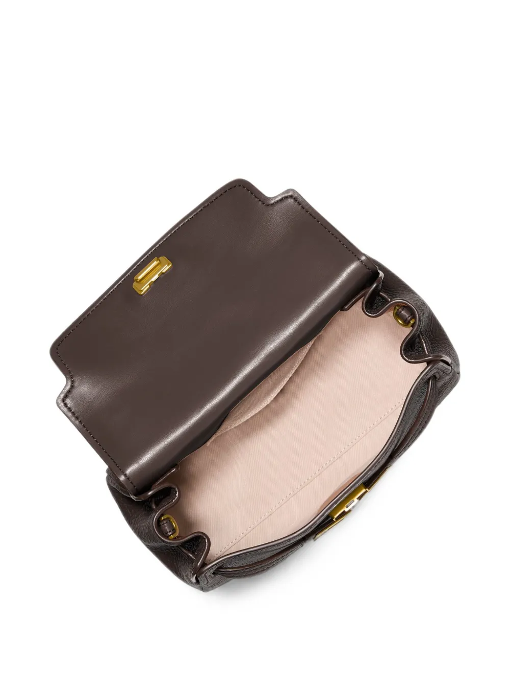 Michael Kors Extra kleine Hamilton Moderne leren crossbodytas met textuur Bruin