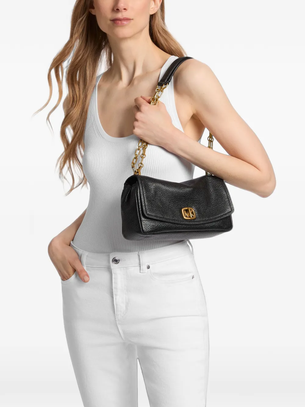Michael Kors Schoudertas met logoplakkaat Zwart