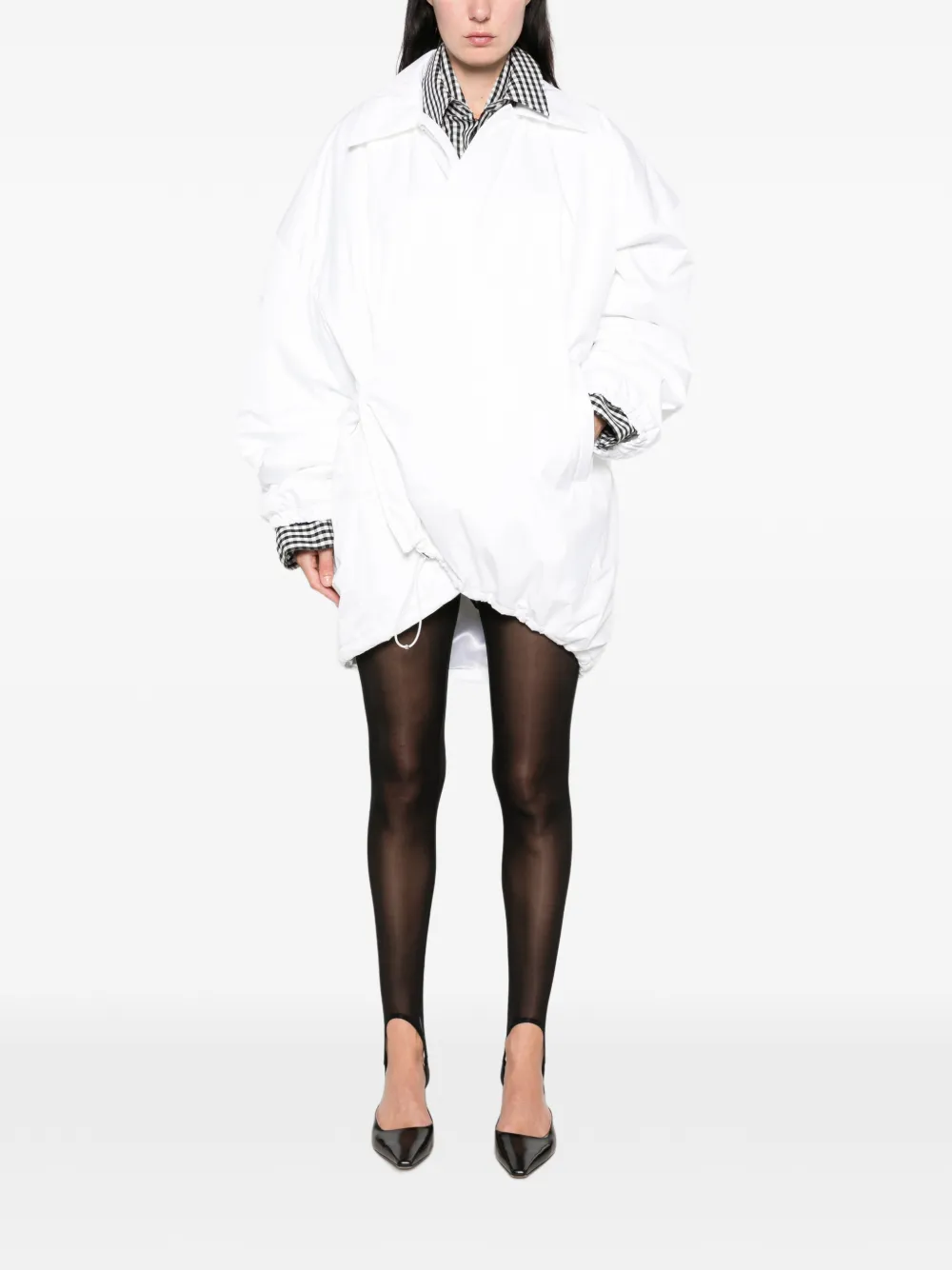 Marie Adam-Leenaerdt draped oversized hoodie coat Wit