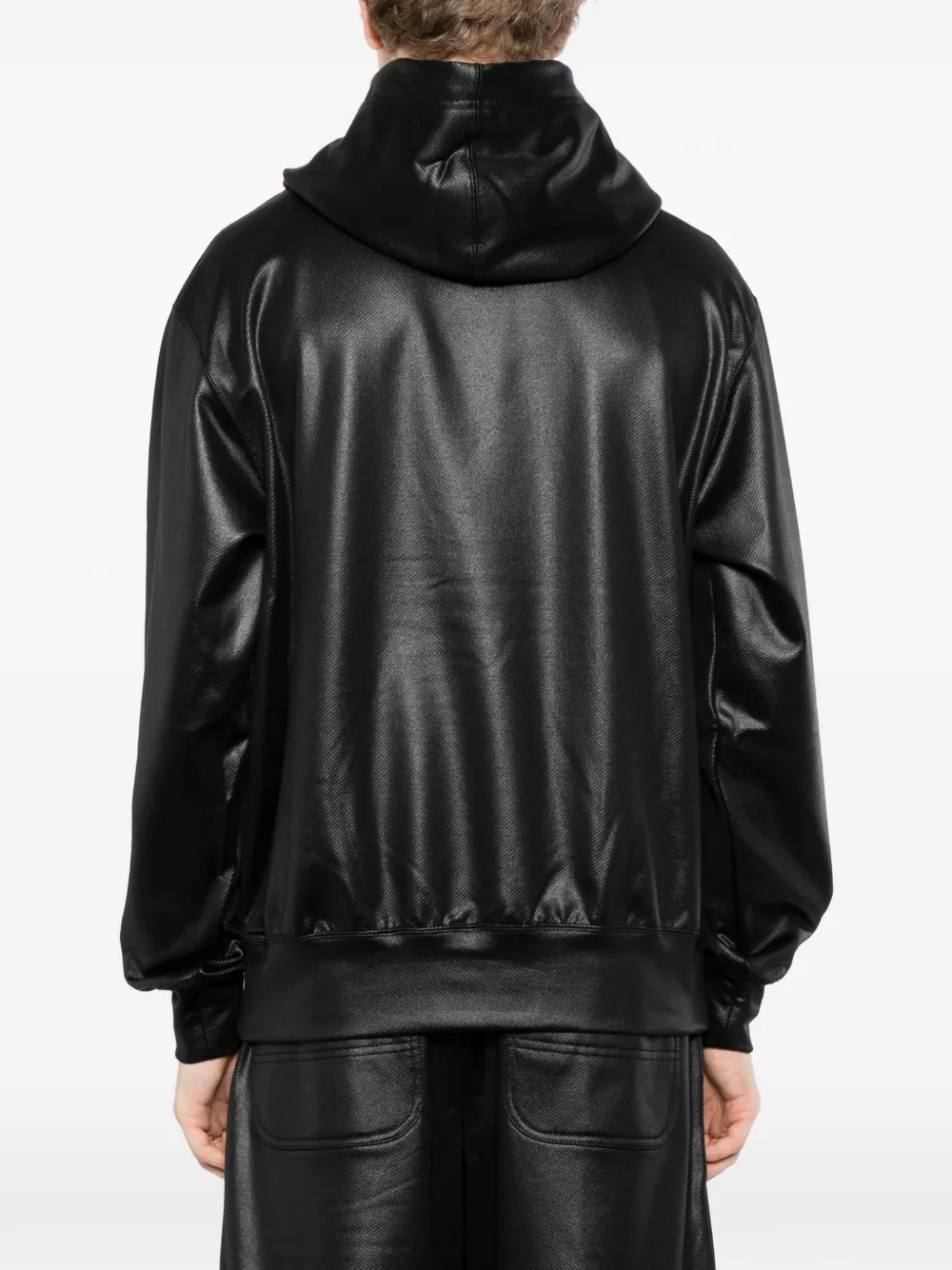 Comme des Garçons Homme Plus coated hoodie Zwart