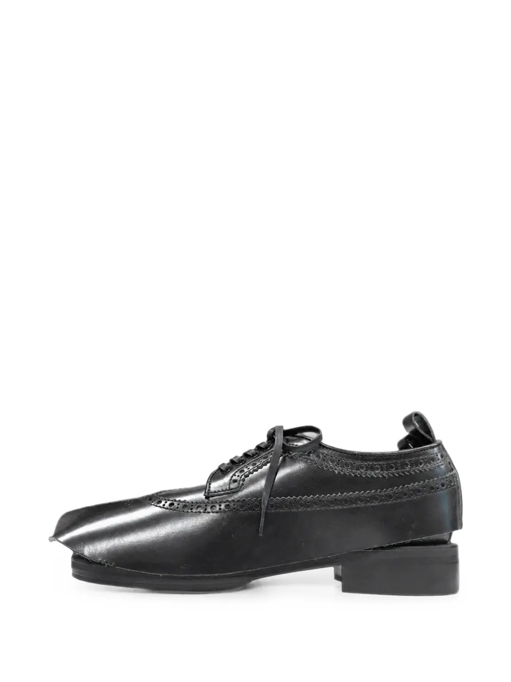 Comme des Garçons Homme Plus brogue-detail leather derby shoes Zwart