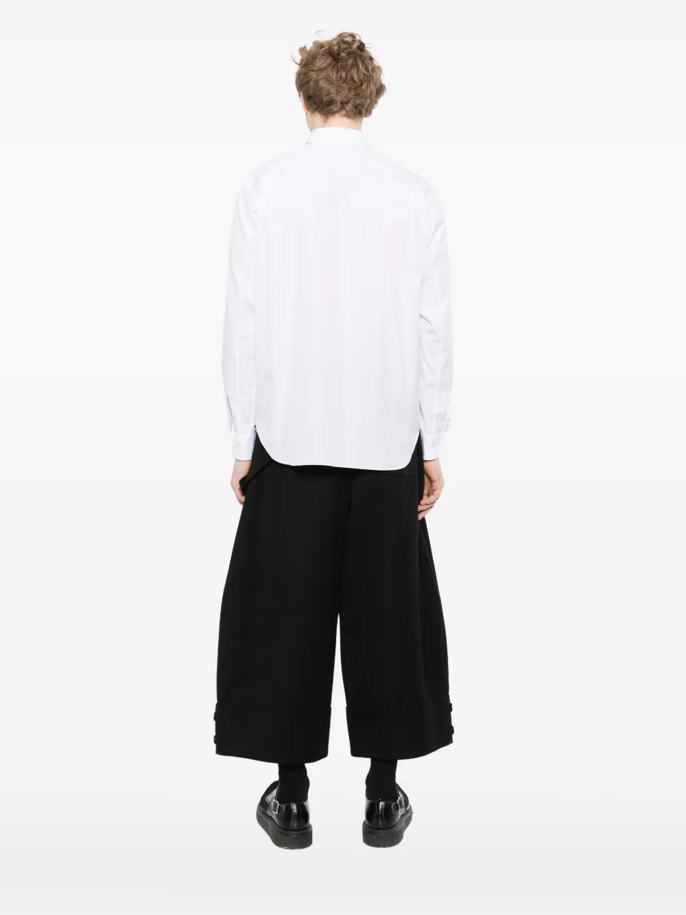 Comme des Garçons Homme Plus Popeline overhemd met gedrapeerd detail Wit