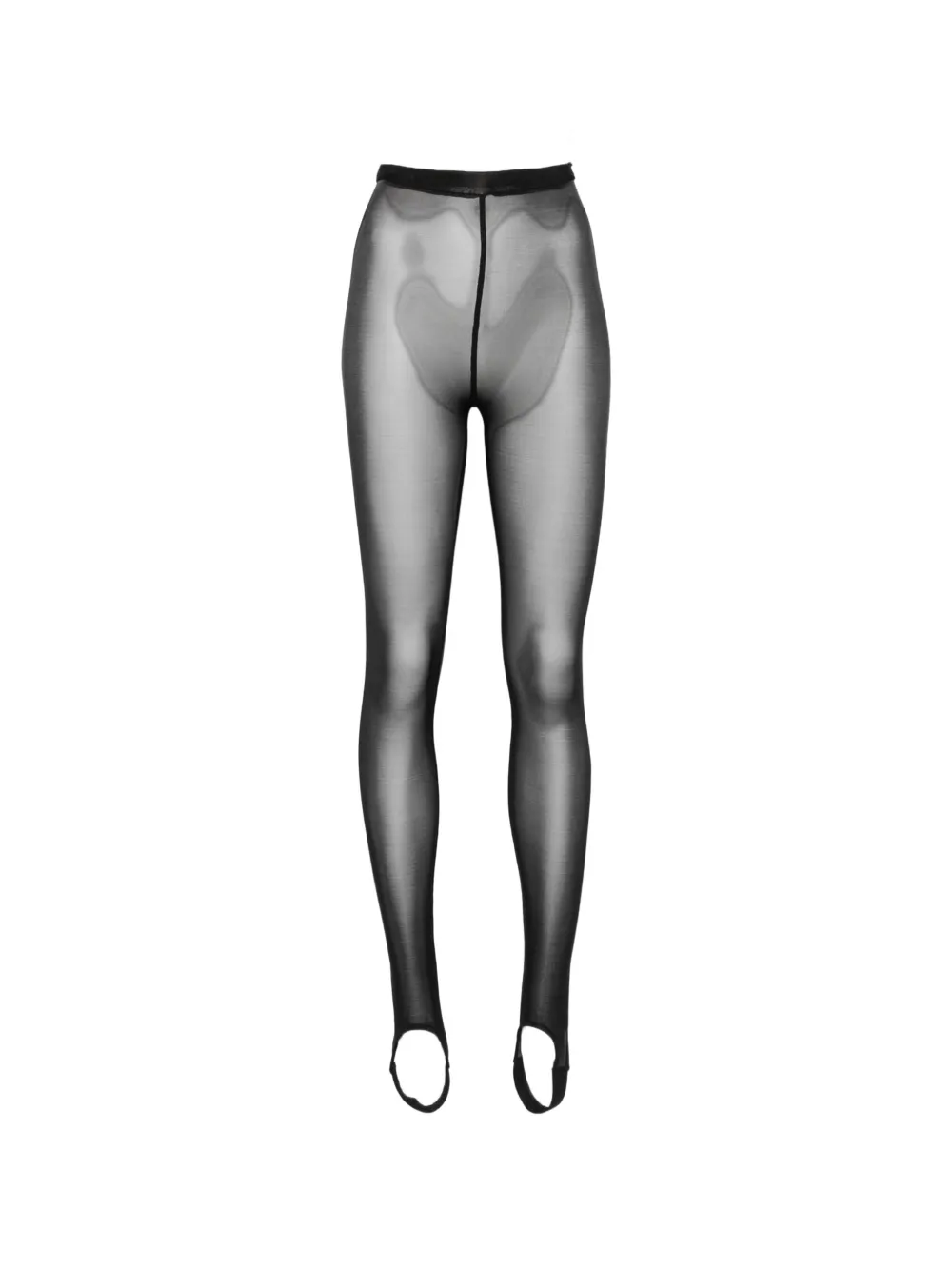 Marie Adam-Leenaerdt Pantaloni semi trasparenti con staffa - Nero