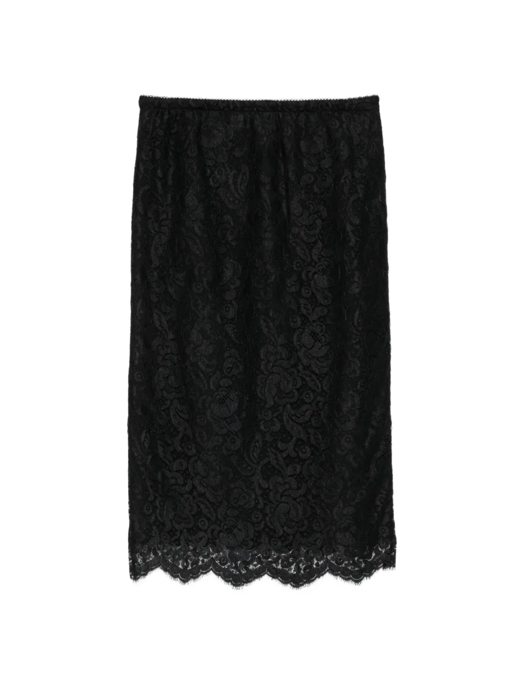 Marie Adam-Leenaerdt lace-overlay midi skirt