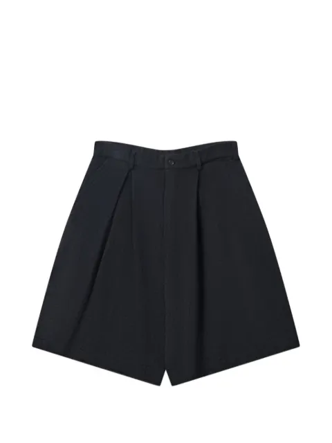 Black Comme Des Garçons pleated wide-leg shorts