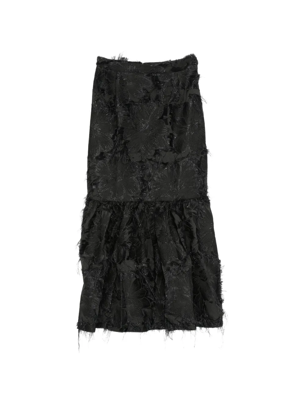 Barbara Bologna Revolution Fringed Midi Skirt In Black