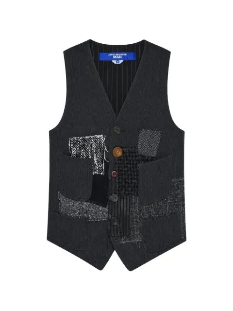 Junya Watanabe patchwork V-neck vest