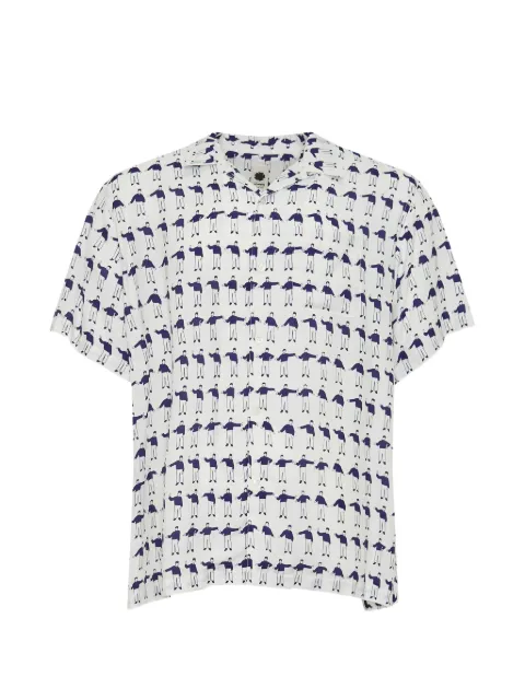 Vowels graphic-print short-sleeved shirt