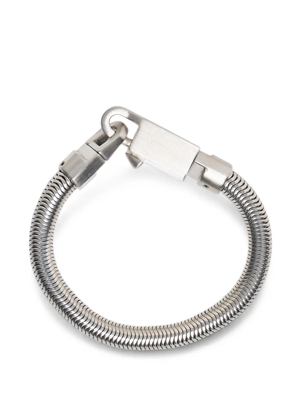Rick Owens snake-chain lobster-claw bracelet - Argento