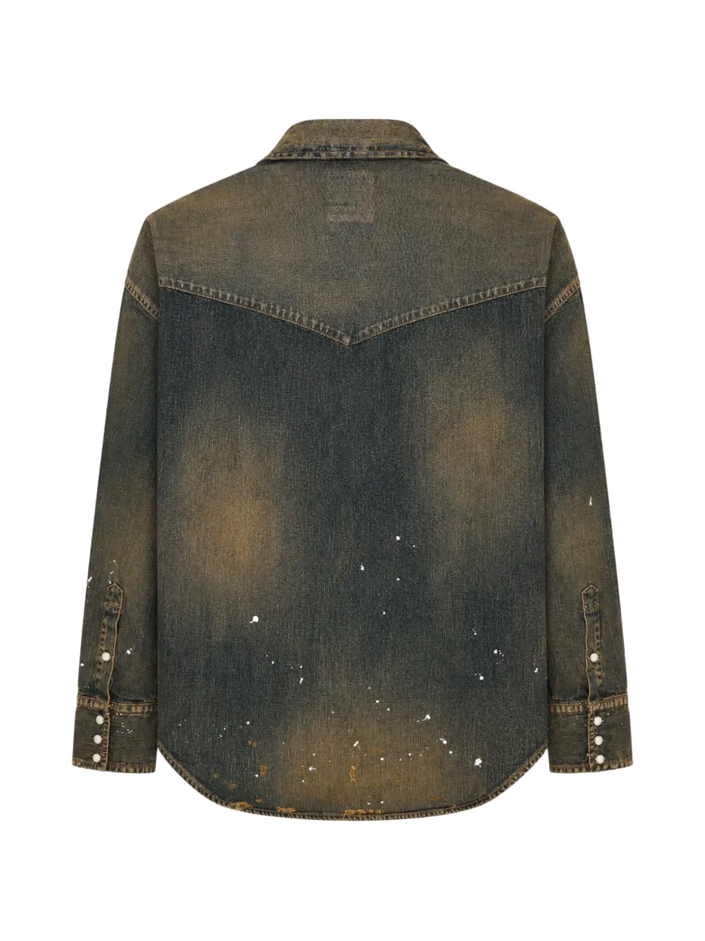Maison MIHARA YASUHIRO Denim overhemd met platte kraag Blauw