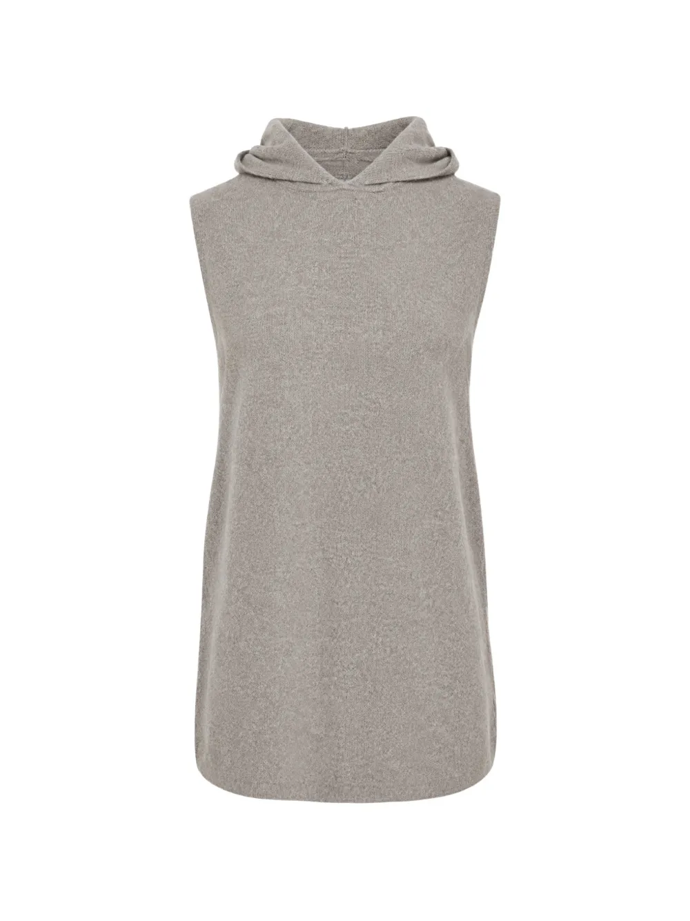 Rick Owens Sleeveless Hooded Sweater In Neutrals