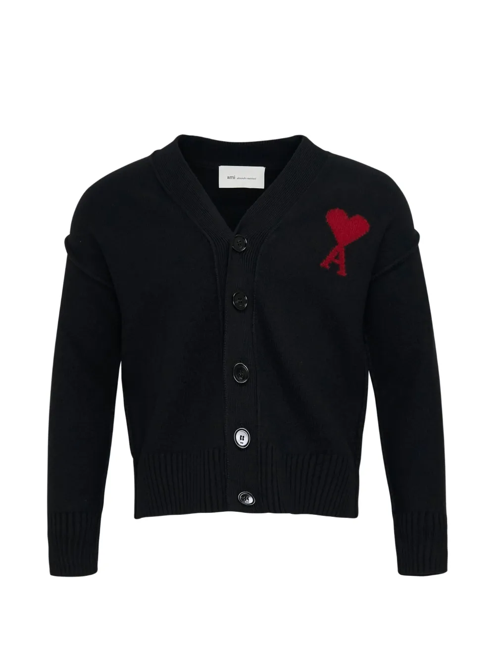 Ami Alexandre Mattiussi Ami De Coeur Cardigan In Black