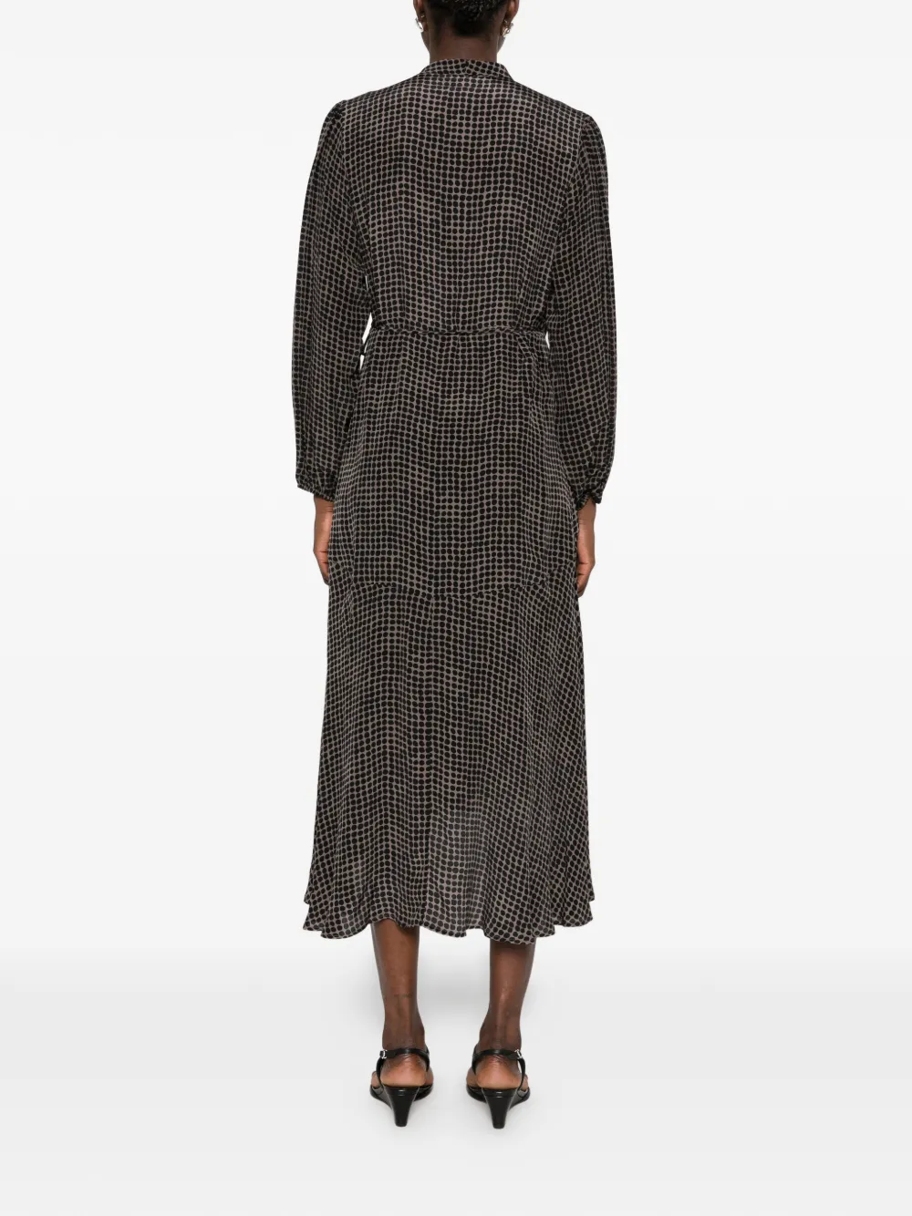 Marc O'Polo polka-dot wrap midi dress Bruin