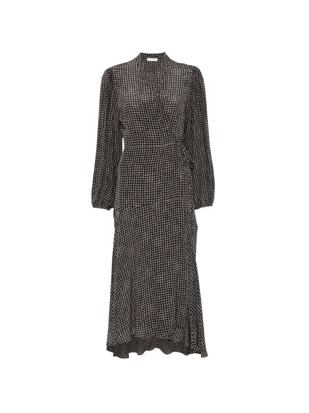 Marc O'Polo polka-dot wrap midi dress Bruin