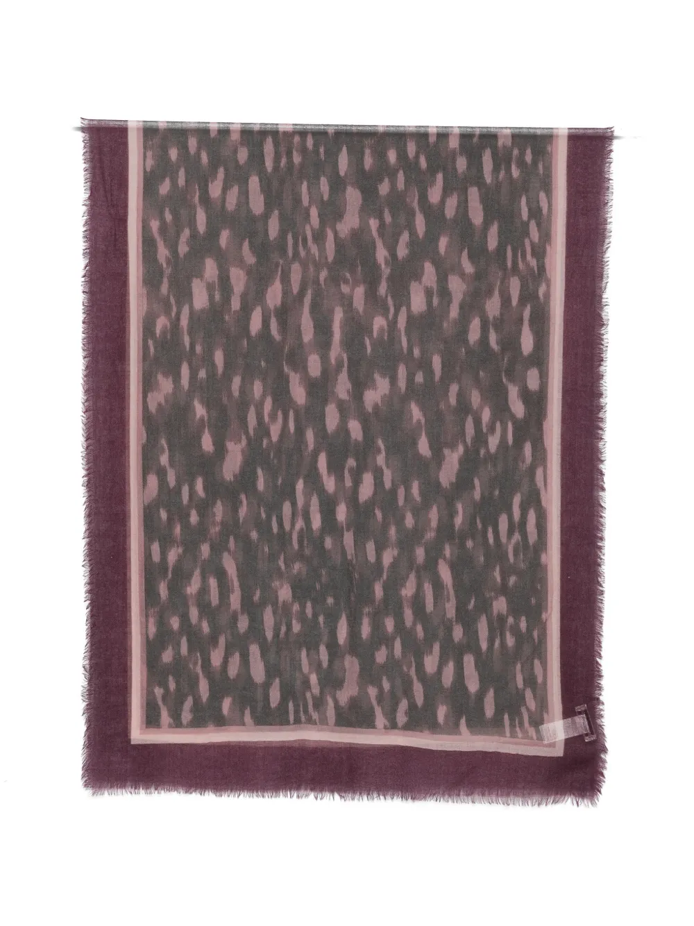 Marc O'Polo animal-print frayed scarf - Viola