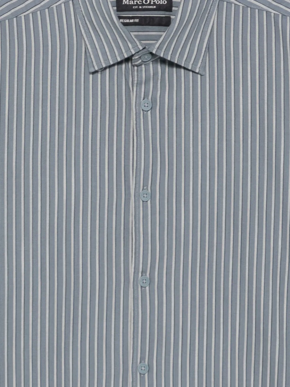 Marc O'Polo striped-pattern long-sleeved shirt Blauw