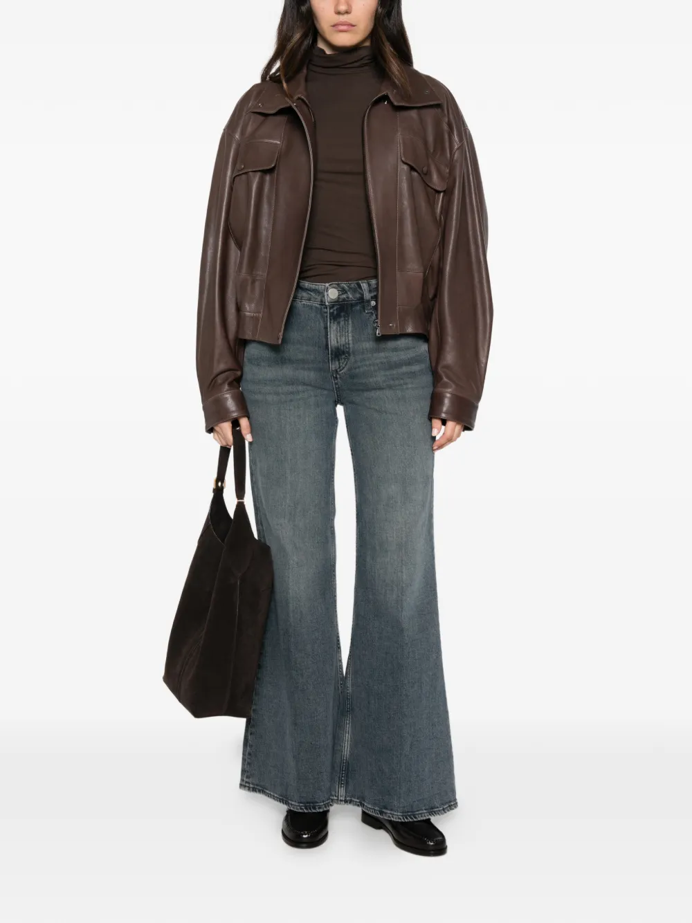 Marc O'Polo roll-neck long-sleeve sweater Bruin