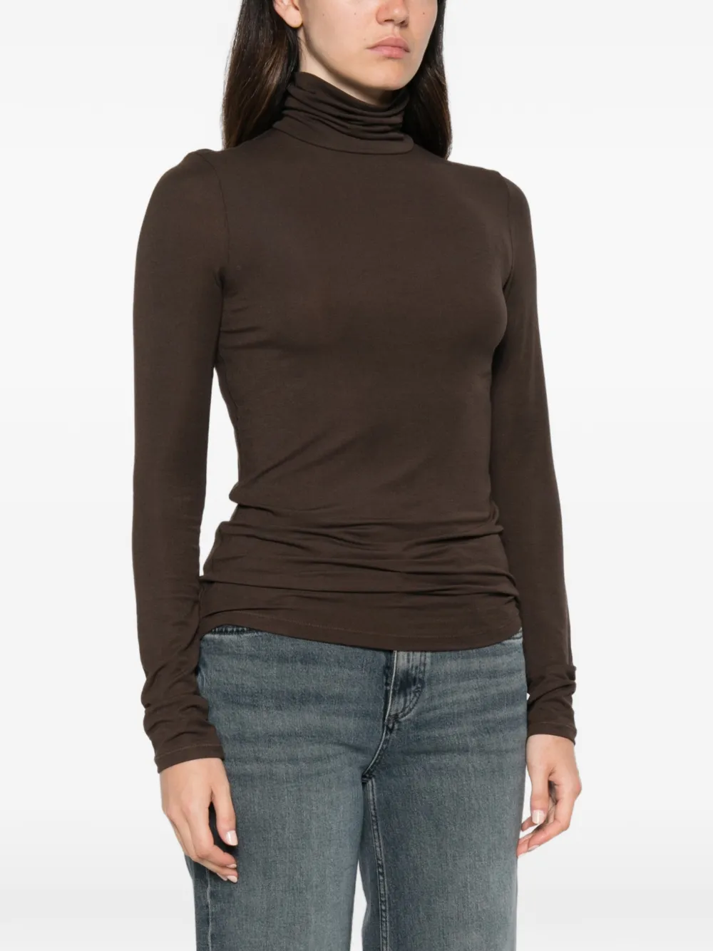 Marc O'Polo roll-neck long-sleeve sweater Bruin
