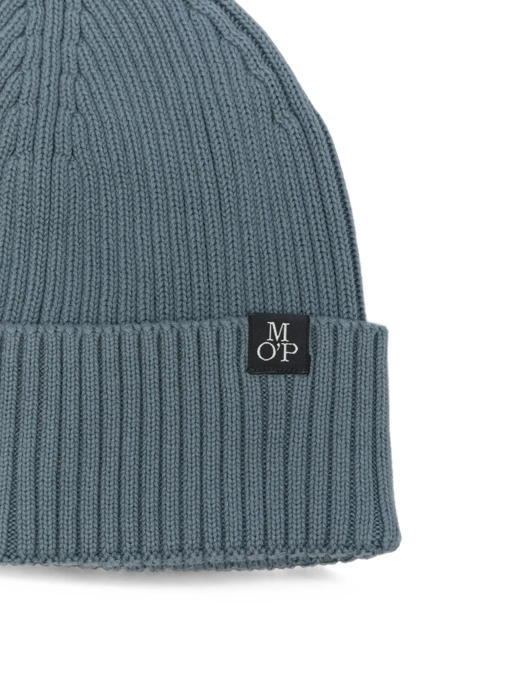 Marc O'Polo ribbed-knit beanie hat Blauw