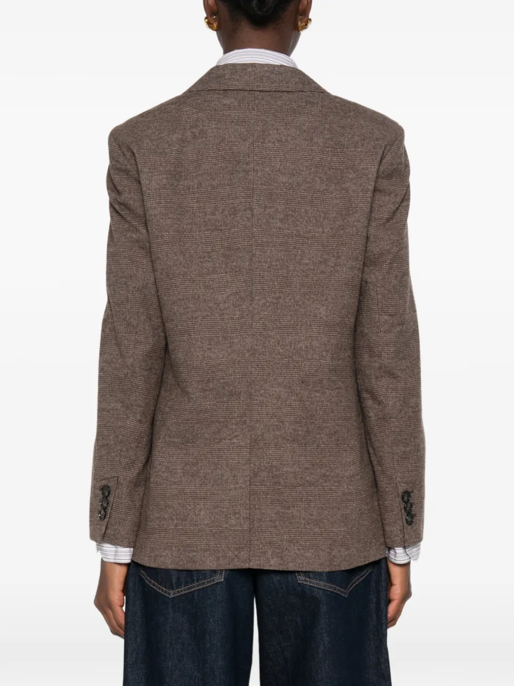 Marc O'Polo check-pattern single-breasted blazer Bruin