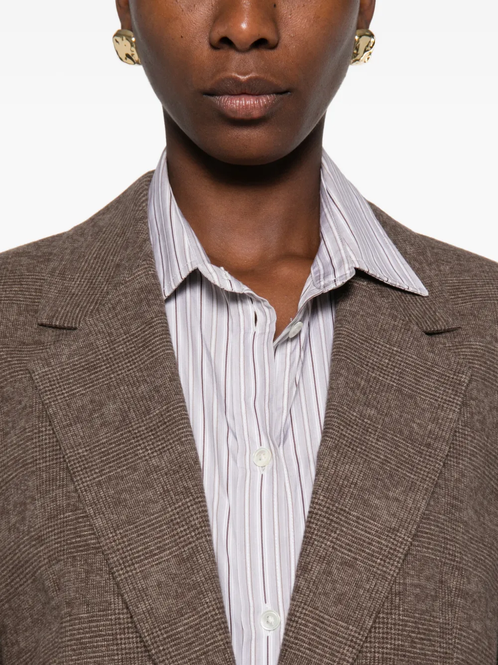 Marc O'Polo check-pattern single-breasted blazer Bruin