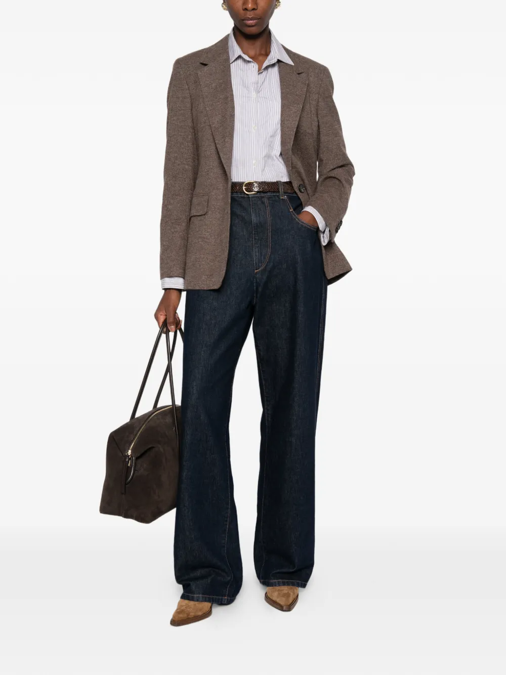 Marc O'Polo check-pattern single-breasted blazer Bruin