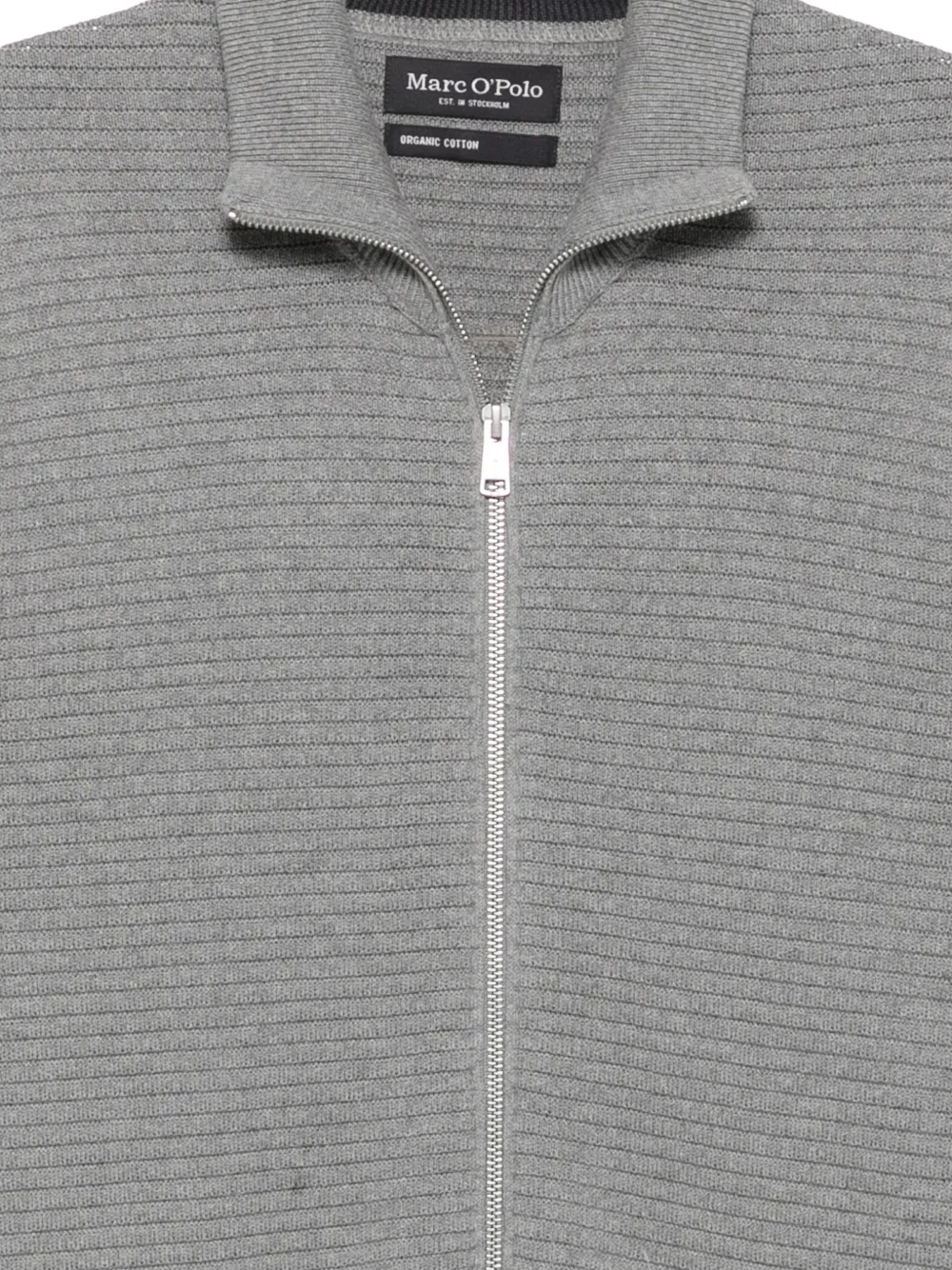 Marc O'Polo Geribbeld vest met rits Grijs