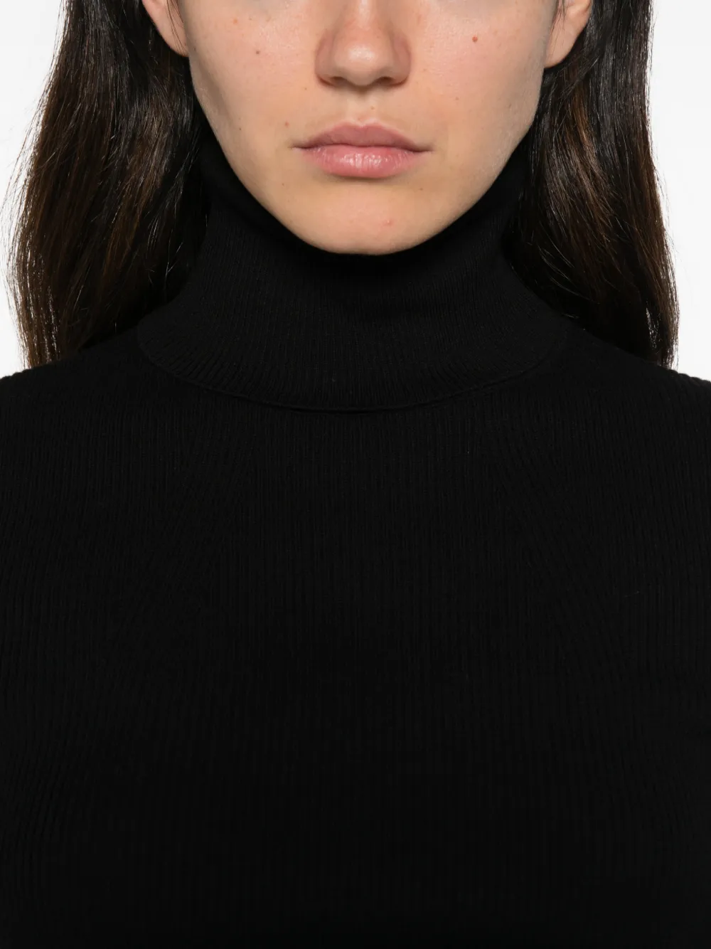 Marc O'Polo ribbed-knit turtleneck sweater Zwart