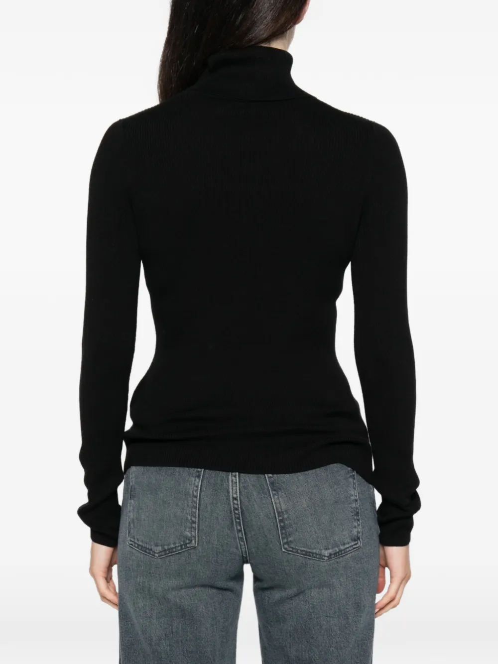 Marc O'Polo ribbed-knit turtleneck sweater Zwart