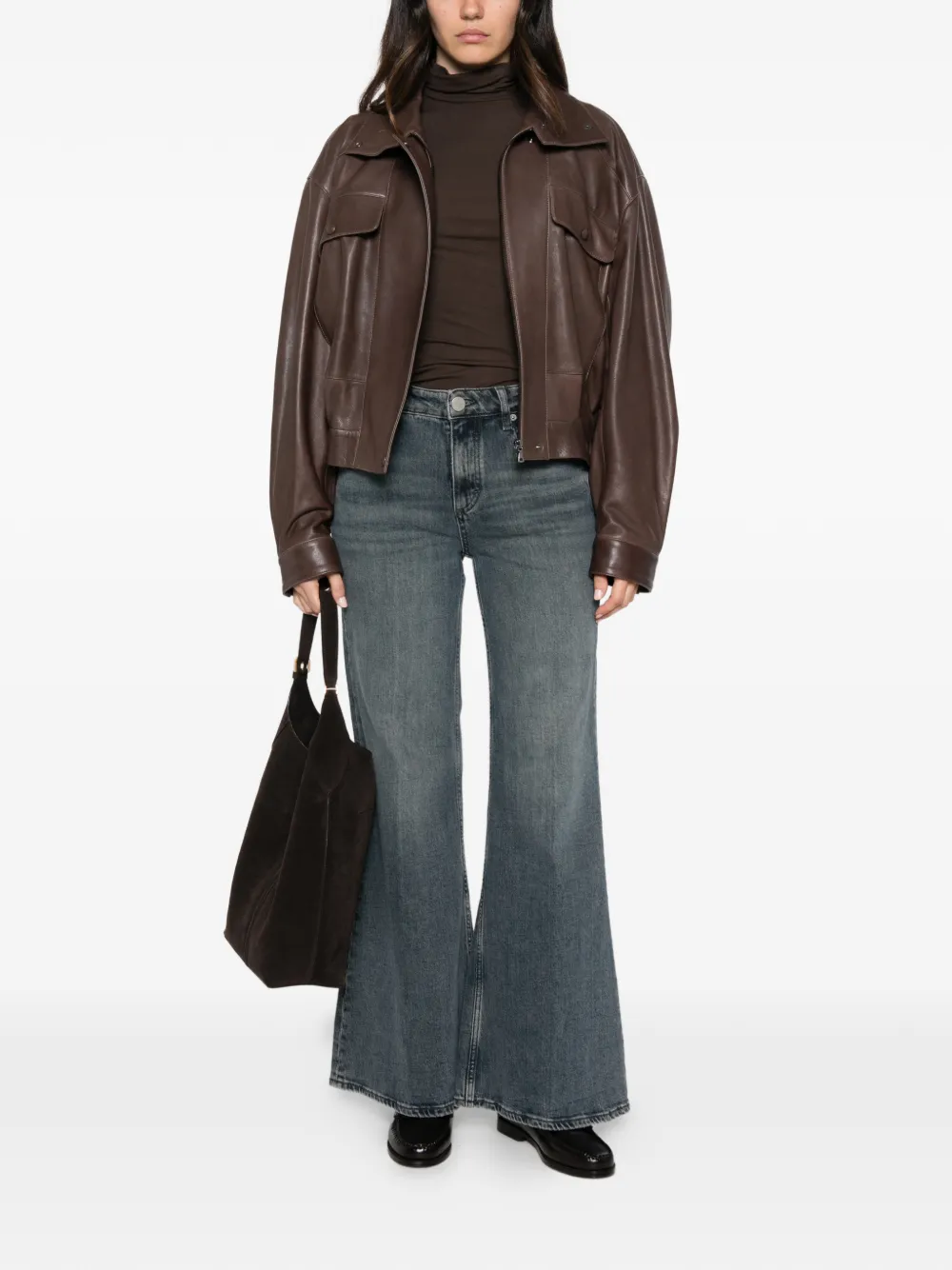 Marc O'Polo flared jeans Grijs