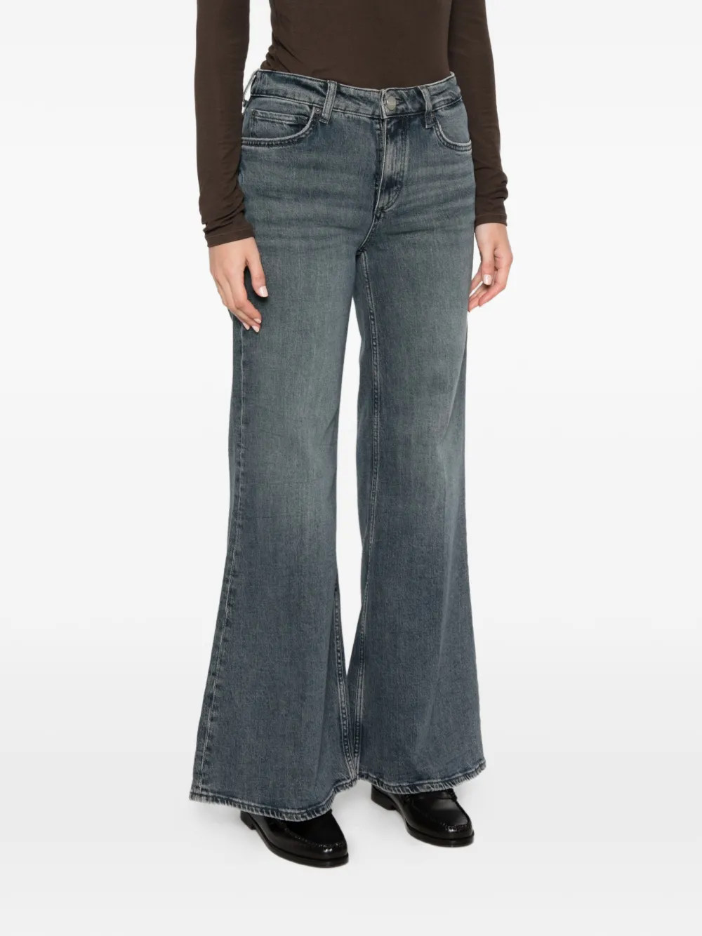 Marc O'Polo flared jeans Grijs