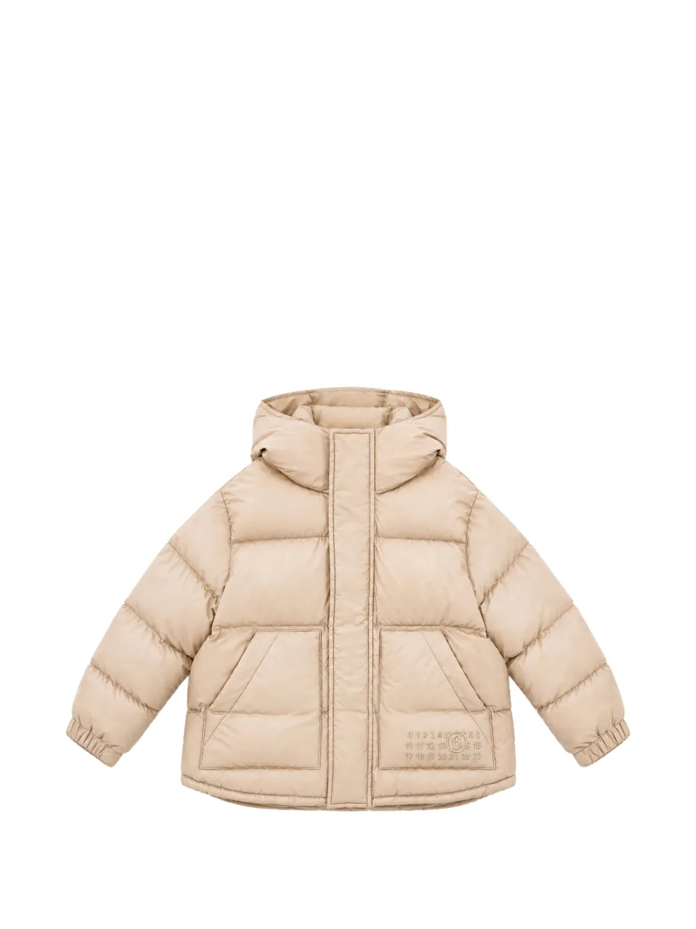 MM6 Maison Margiela Kids quilted hooded jacket - Toni neutri