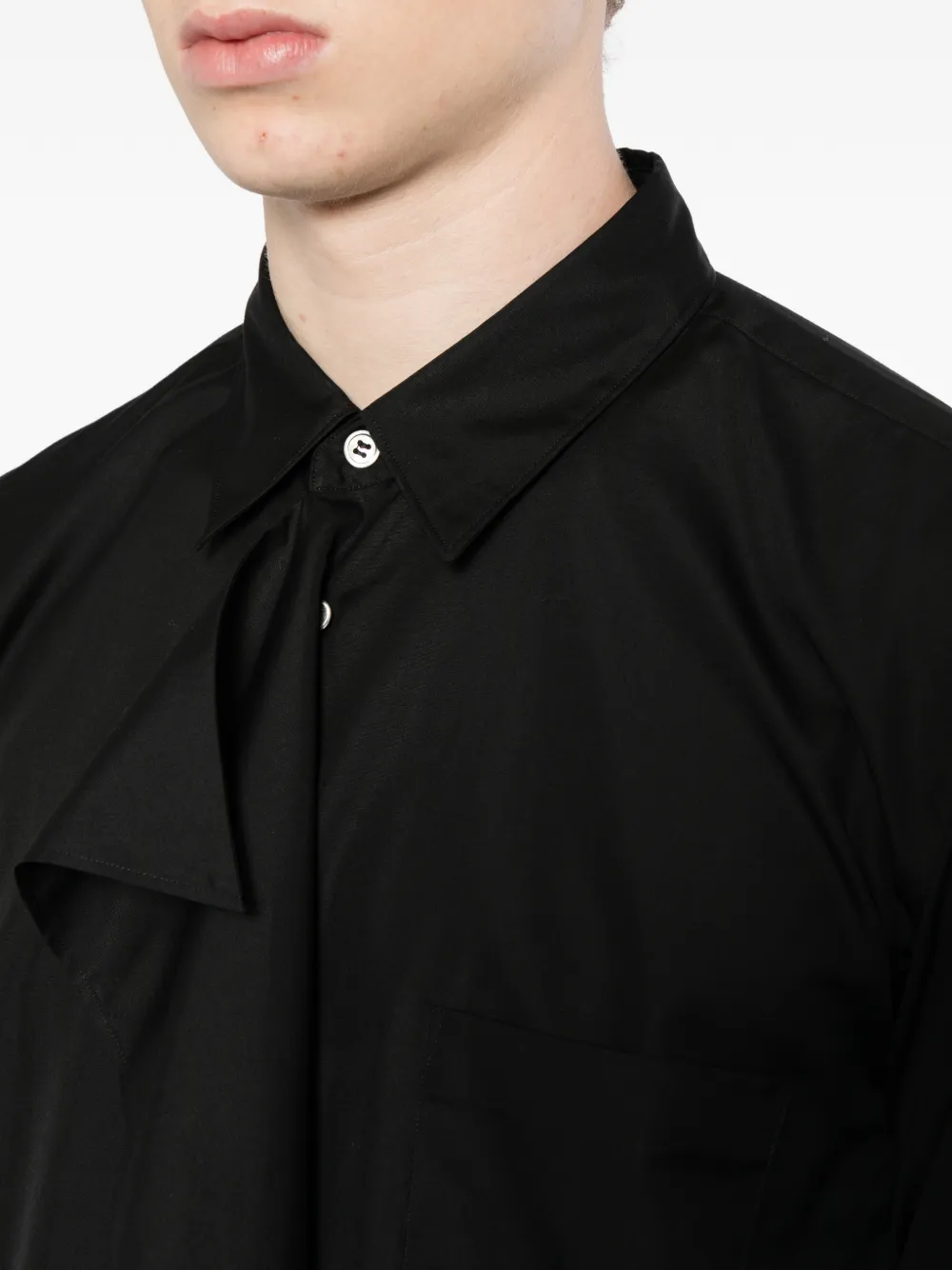 Comme des Garçons Homme Plus asymmetric-panel shirt Zwart