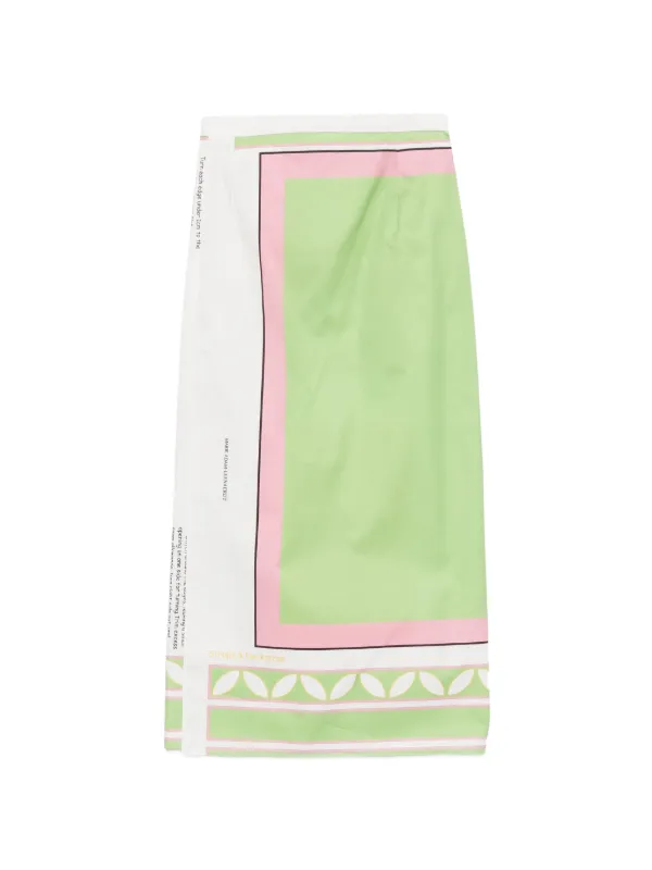 Marie Adam-Leenaerdt Graphic-print Wrap Maxi Skirt in White