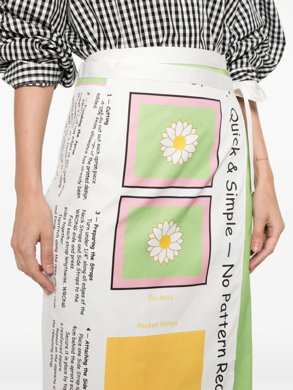 Marie Adam-Leenaerdt Graphic-print Wrap Maxi Skirt in White, view 5