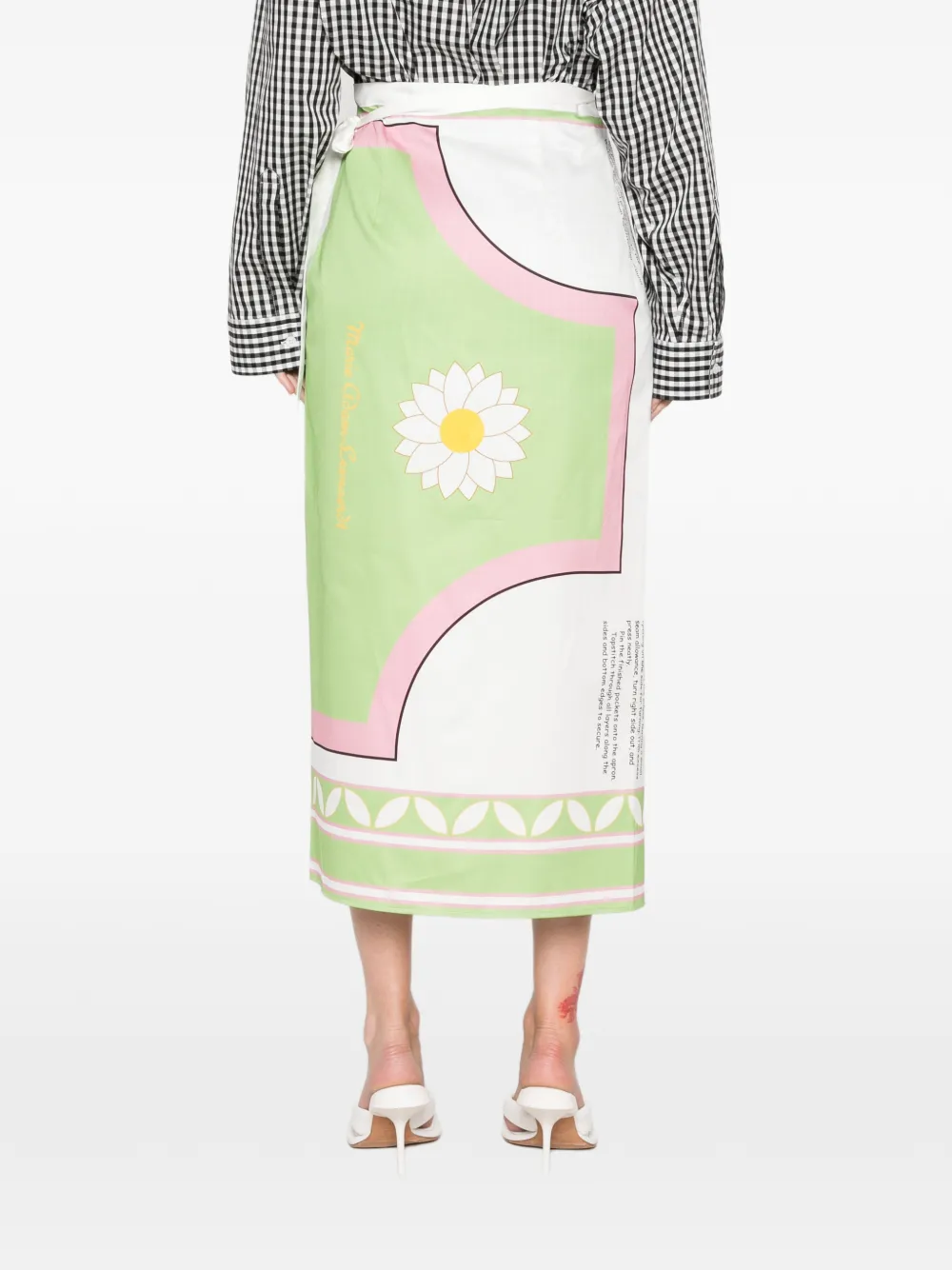 Marie Adam-Leenaerdt Graphic-print Wrap Maxi Skirt in White, view 4