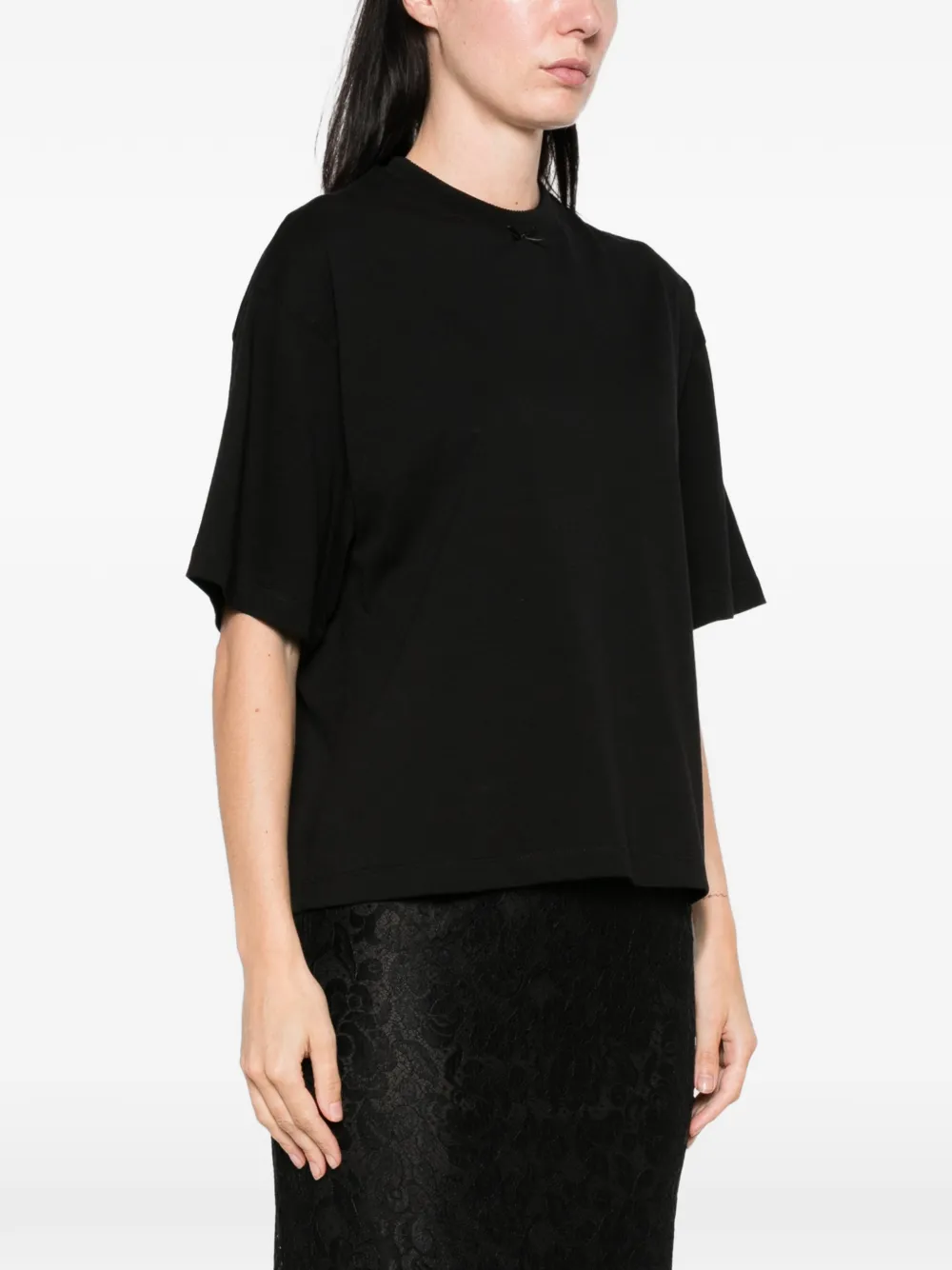 Marie Adam-Leenaerdt T-shirt met strikdetail Zwart