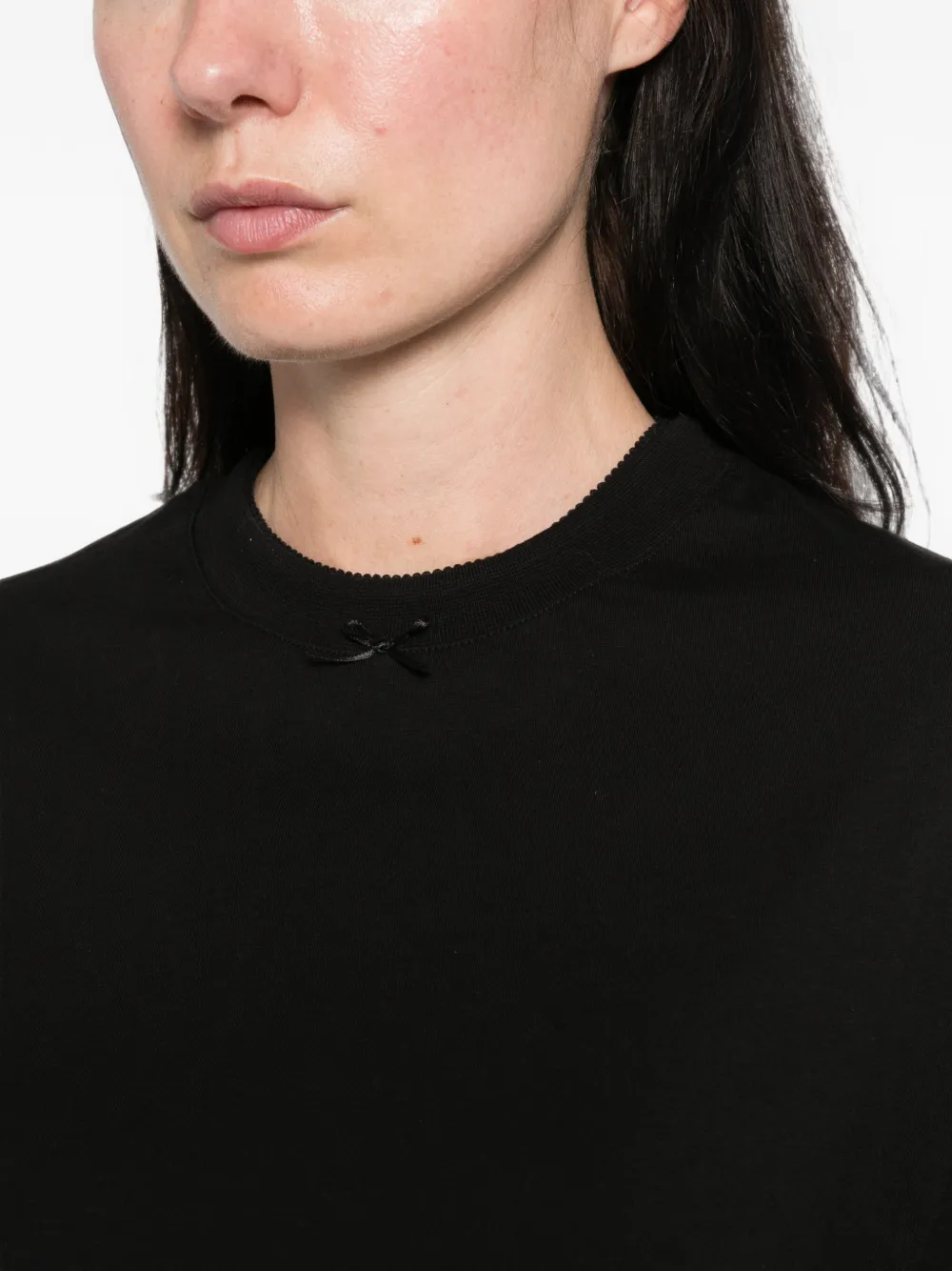 Marie Adam-Leenaerdt T-shirt met strikdetail Zwart