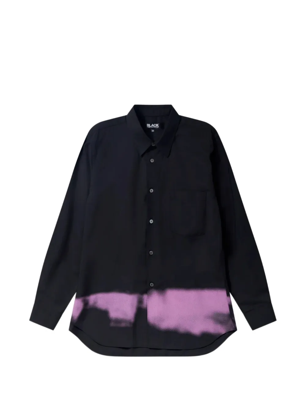 Black Comme Des Garçons spray-paint shirt