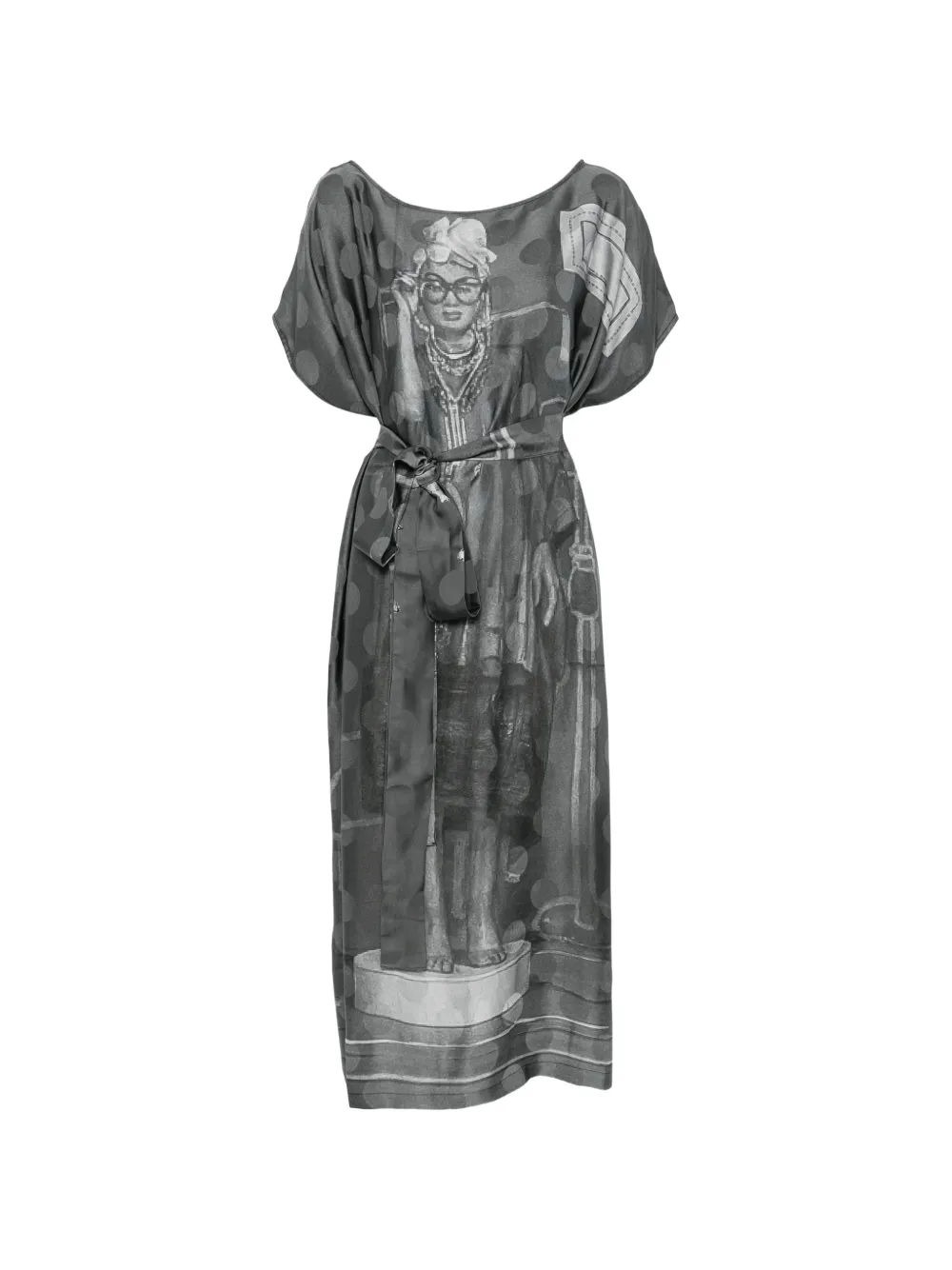 Barbara Bologna graphic-print belted kaftan
